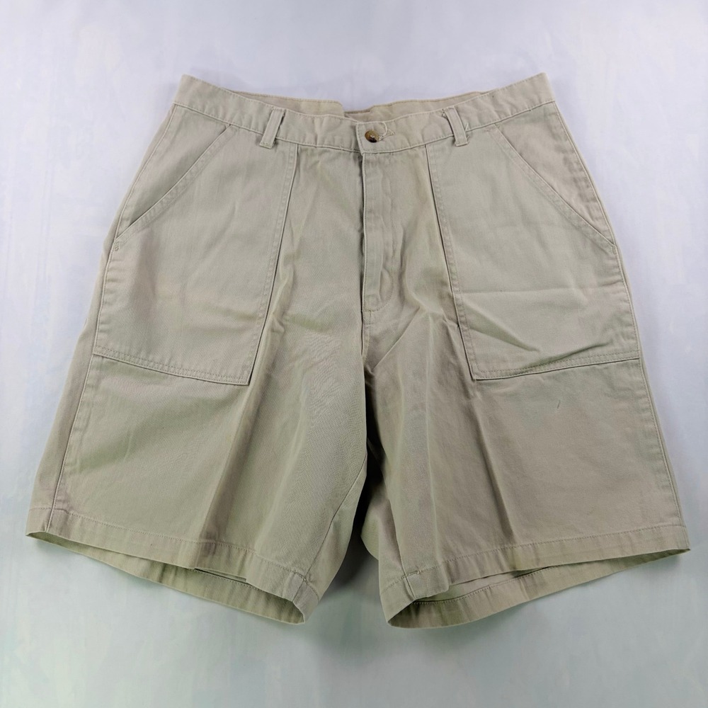 Duck Head MD2-009 Chino Shorts Mens 34 Khaki Tan Patch Pocket High Rise Cotton